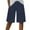 Navy, variant on RYRJJ Bermuda Shorts for Women Knee Length Elastic Waist Drawstring Loose Wide Leg Shorts Summer Casual Beach Short Pants with Pockets(Blue,M)