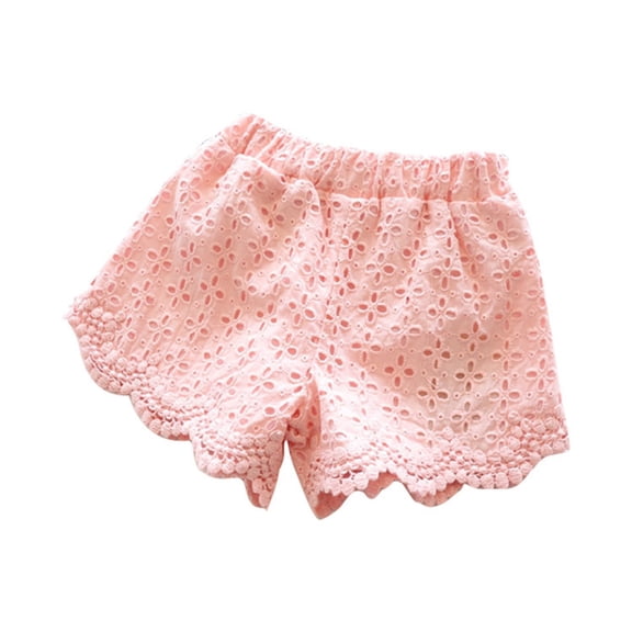 Landzoo Toddler Girls Shorts Solid Color Elastic Waist Dance Summer Breathable Girls Active Shorts Size 12-24 Months Pink