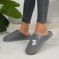 thumbnail image 2 of Memory Foam House Slippers for Women Butterfly Embroidery Cozy Warm Home Indoor Casual Slip on Shoes Grey 8.5, 2 of 7