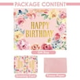 thumbnail image 4 of 13" Large Happy Birthday Gift Bag with Card and Tissue Papers, Handles Floral Design for Women Girls Birthday Party (13" Pink), 4 of 4