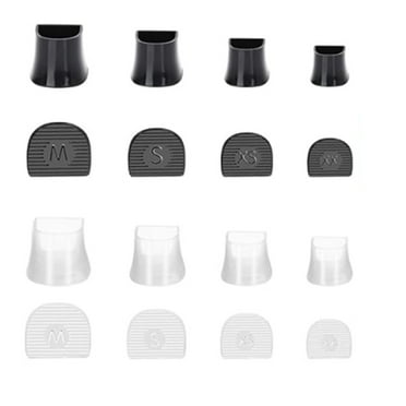 Naisfei 8 Pairs of High Heel Protectors, 4 Sizes High Heel Caps Black & Clear Semicircle Shoe Heel Protectors for Grass Gravel Wedding Outdoor Activities Easy and Stable Walking ( S, M, XX, XS)