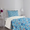 thumbnail image 5 of Ambesonne Lighthouse Quilted Bedspread Set 2 Pcs, Wavy Lines Dolphins, Twin Size, Blue Navy Blue Red, 5 of 6