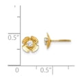 thumbnail image 3 of 14K Yellow Gold Earring Button Women'S Cubic Zirconia CZ Round 7 mm, 3 of 3