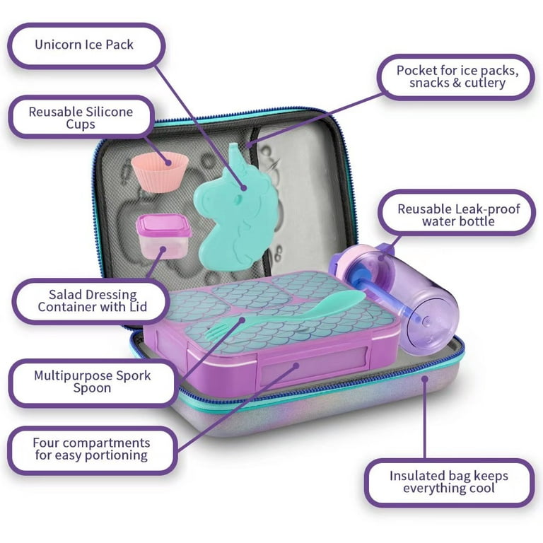 1pc Unicorn Lunch Box With Fork & Spoon, Microwaveable Salad