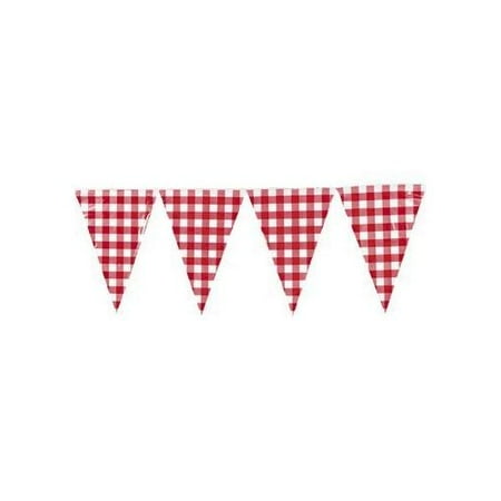 Large Red Gingham Pennant Banner - Party Decorations &amp; Banners ...