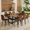 Type 3, variant on Newest 8-Piece Wood and Black Dining Table Set 71x35.4 inch with Storage and 8 White PU Chairs