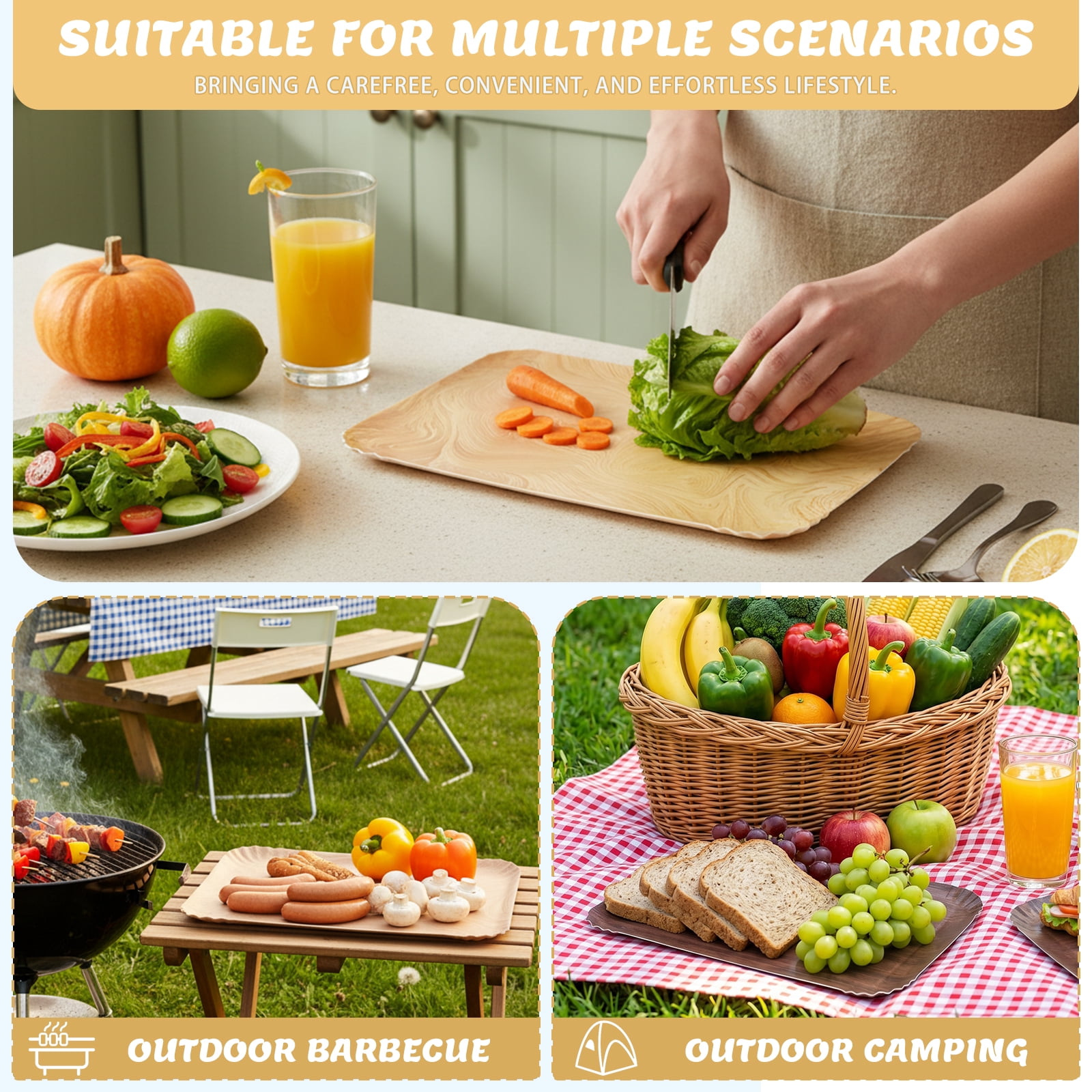 DTFMZOV Disposable Cutting Boards Sheets, 13 inch Durable Thick Paper Cutting Board Mats for Meat,Fish,Vegetables, Chopping Mats for Different Foods, Board for Kitchen,Camping(18 Pack)