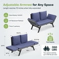 thumbnail image 6 of Devoko Patio Wicker Daybed with Adjustable Armrest, Outdoor PE Rattan Sofa Bed for All-Weather Use,Gray and Blue, 6 of 7