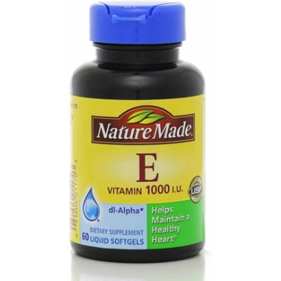 Nature Made dl-Alpha Vitamin E 1000 IU Softgels 60 ea (Pack of 2)