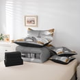thumbnail image 6 of Homewish Boys Girls Romantic Eiffel Tower Bedding Comforter Set 7pcs,Valentine's Day Queen Bedding Sets Super Cozy,Grey Yellow Queen Sheet Sets,Super Cozy Room Decor,Reversible, 6 of 8