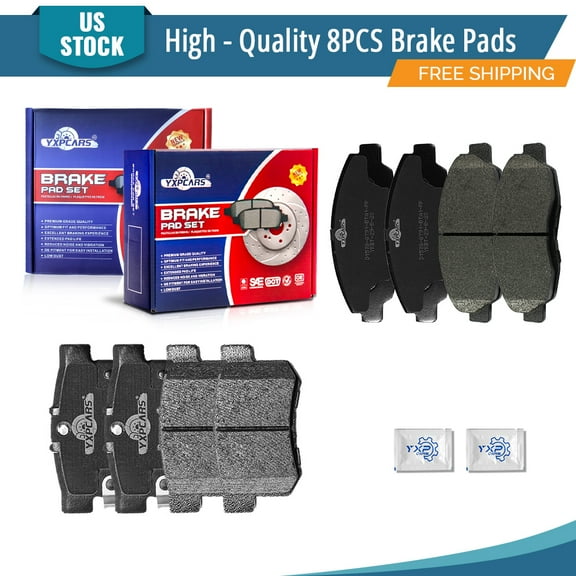 YXPCARS 8PCS Brake Pads(D1578 D537), Front & Rear Ceramic Pads for Honda Civic Accord Acura CL