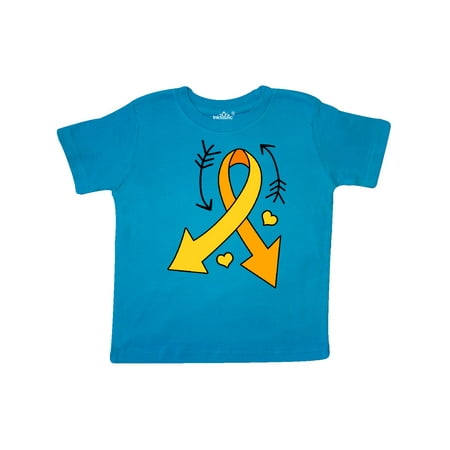 

Inktastic Childhood Cancer Awareness with Gold Ribbon and Arrows Gift Toddler Boy or Toddler Girl T-Shirt