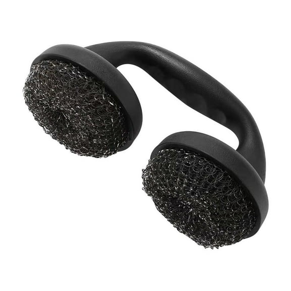 WNFJR Stainless Steel Bristle-Free BBQ Grill Brush, Efficient Outdoor Grill Cleaner with Ergonomic Grip, Black Handle