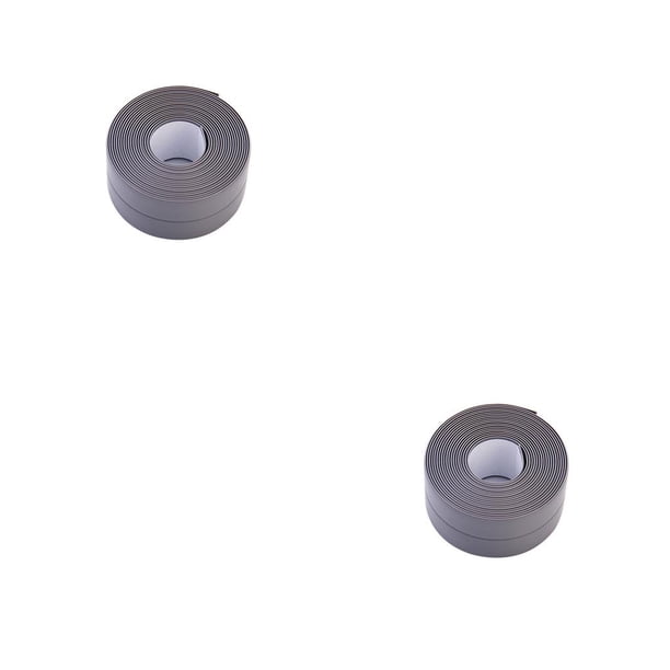 Moyic 3,2 m x 38mm baño ducha lavabo baño cinta de sellado blanco PVC autoadhesivo impermeable pegatina de pared para baño cocina gris 2piezas