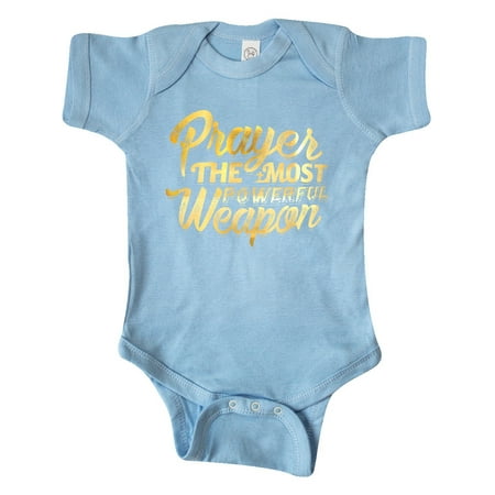 

Inktastic Prayer Power Gold Gift Baby Boy or Baby Girl Bodysuit