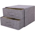 thumbnail image 1 of Fabric Storage Box Storage Bins With Handle Drawer Organizer With Lid Folding Storage Bins Box For Socks, Underwear, Bras, 2 Big Drawers, 1 of 5