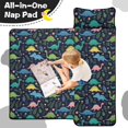 thumbnail image 4 of Colorful Dinosaurs Plant Dark Blue Pattern Teens Toddler Nap Mat with Pillow, Sleeping Mat Bag for Preschool Daycare 59"x22", 4 of 6