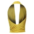 thumbnail image 3 of A2Y Women's Sexy Drape Front Deep V-Neck Cowl Neckline Halter Backless Party Club Top Yellow S, 3 of 6
