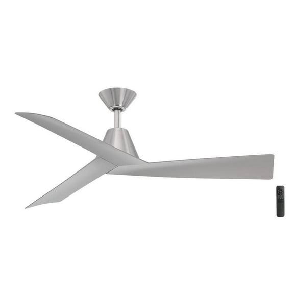 Easton 52 in. Indoor/Outdoor Brushed Nickel with Silver Blades Ceiling Fan with Remote Included