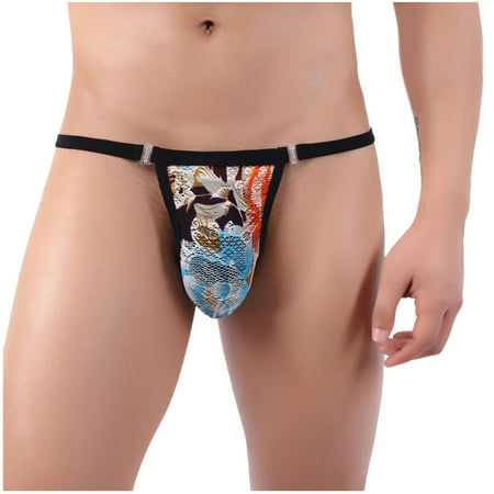 JINMGG Womens Plus Size Clearance $5 Mens Underwear Lace Thong Underpants Soft Briefs Panties Coffee L