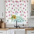 thumbnail image 6 of Valentine's Day Swag Valances for Windows, Kitchen Window Curtains Over Sink, Spring Roses Romantic Pink Bows Leaves Window Treatment Curtains for Living Room/Bedroom Curtains 2 Panel Sets 36"x45", 6 of 8