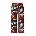 thumbnail image 5 of Stephy Women's Casual Camouflage Print Cargo Pants Stretch Elastic Waist Tapered Pants with Pockets, Red, M, 5 of 7