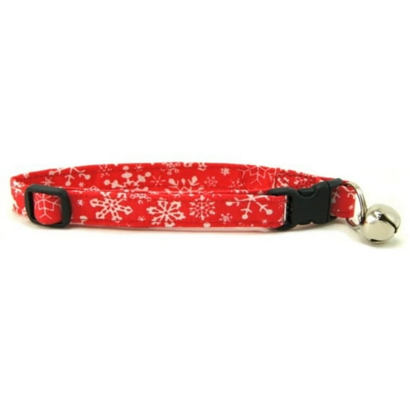 Red Snowflakes Cat Collar