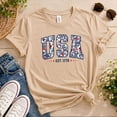 thumbnail image 2 of 250th Anniversary USA Shirt, 4th of July Shirts for Women and Men, Floral America 250 Tshirt, Patriotic Womens Tops, 2 of 7
