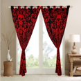 thumbnail image 3 of Damask Gothic Curtains Antique Victorian 30%-50% Blackout Curtains 2 Panels 42"Wx90"L,Black Red Sugar Skull Curtains Drapes Vintage Floral Goth Window Curtains, 3 of 6