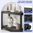 thumbnail image 4 of ModFusion 48" Outdoor Console Table – Versatile Buffet & Bar Storage Organizer, Adjustable Feet, Gray Teak Wood Finish, Black, 4 of 10