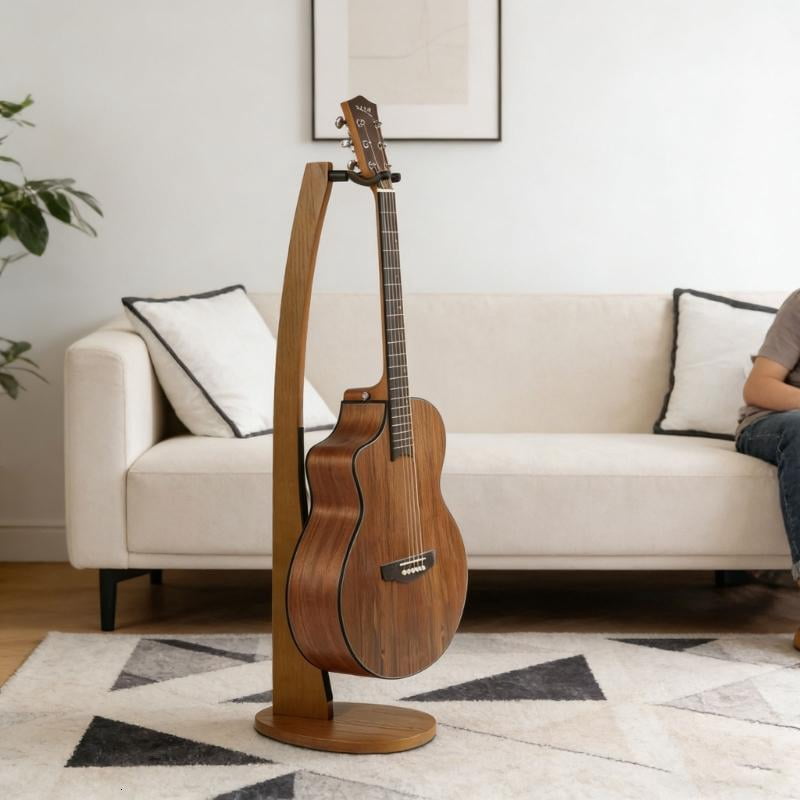 CEORPER Solid Wood Guitar Floor Stand Easy Assemble Wood Guitar Holder For Secure