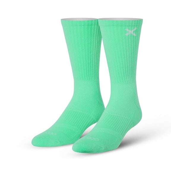 ODD SOX Basix Athletic Crew Socks  Mint Green Cushioned Footbed, Breathable Knit, Arch Support,