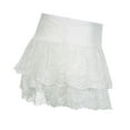 thumbnail image 4 of Riforla Women's Lace Thin Low Waist Fashion Solid Color Sexy A Line Miniskirt Skirts for Women Trendy White M, 4 of 8