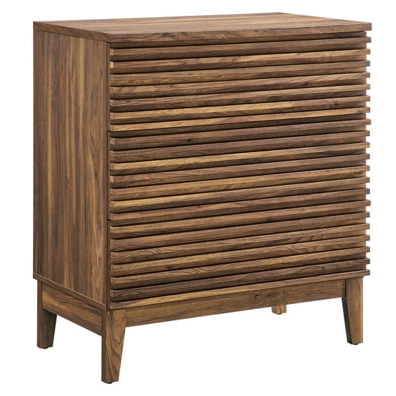 Nightstand Side End Table, Walnut Brown, Wood, Hotel Bedroom, Modern Contemporary, HB38214