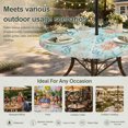thumbnail image 6 of Round Outdoor Tablecloth with Umbrella Hole and Zipper, Teal Red Coastal Tablecloth with Elastic Waterproof, Nautical Seahorse Beach Coral Starfish Patio Table Covers for 36" - 44" Pool Tables, 6 of 9