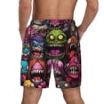 thumbnail image 2 of Lsque Mens Swim Trunks Monstrous Cartoon Characters Pattern - Bathing Suit Compression Liner - Beach Swim Shorts Swimwear - (S-3XL) - Stretch Quick Dry -3X-Large, 2 of 9