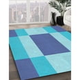 thumbnail image 3 of Ahgly Company Machine Washable Indoor Square Transitional Blue Area Rugs, 7' Square, 3 of 7