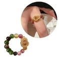 thumbnail image 2 of Colorful Beaded Rings Adjustable Rings Opening Rings Finger Open Rings Alloy Texture Suitable for Various Occasion, 2 of 15