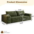 thumbnail image 3 of 63" Corduroy Boneless Couch, 2-Seater Compression Sofa with 3 Throw Pillows, No Assembly Required, Comfy Loveseat Sofa in a Box, Deep Seat, Modern Couches for Living Room, 3 of 10