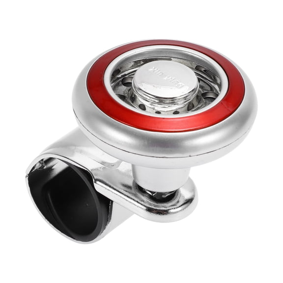 Unique Bargains 35mm Car Steering Wheel knob Spinning Top Vehicle Steering Wheel Rotator Ball for SUV Pickup Trucks Semi-Trailers Vans Boats Silver Tone Red 1 Pc
