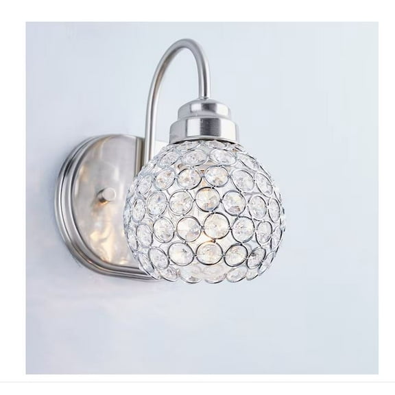 Style Selections Ladura 4-in x 4.75-in Globe Chrome Crystal Vanity Light Shade with 2-1/4-in fitter