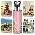 thumbnail image 7 of Yayeee 20oz Insulated Water Bottle Double Wall Stainless Steel with Flip Straw Lid, Brown Gingerbread House, 7 of 7