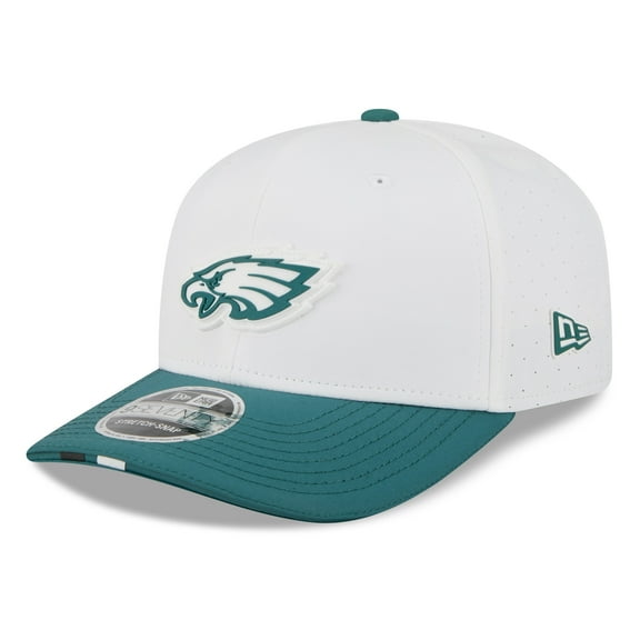 Men's New Era  White/Midnight Green Philadelphia Eagles 2025 NFL Training Camp 9SEVENTY Adjustable Hat