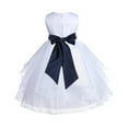 thumbnail image 3 of Ekidsbridal Satin Shimmering Organza White Flower Girl Dress Junior Pageant Wedding Bridesmaid Pretty Princess Christening Gown 4613S 12, 3 of 3