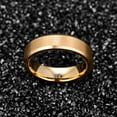 thumbnail image 4 of 6mm Gold Plated Tungsten Rings for Men Women Matte Finish Wedding Band with Beveled Edges, 4 of 5