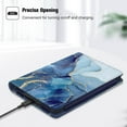 thumbnail image 4 of Folio Case for 6.8" Kindle Paperwhite ＆ Kindle Paperwhite Signature Edition (11th Generation 2021) Book Style Vegan Leather Shockproof Cover with Auto Sleep/Wake, Ocean Marble, 4 of 9