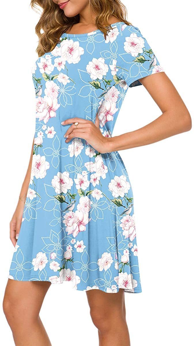 Ppyoung Women's Boho T-Shirt Dress with Flower Print photo 2