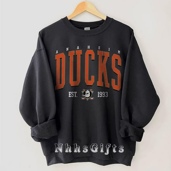 Anaheim Hockey Crewneck Sweatshirt, Retro Anaheim Hockey Shirt, Retro Ducks Ice Hockey Sweater