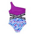 thumbnail image 4 of TiaoBug Kids Girls One Piece Swimsuit One Shoulder Swimwear Bikini Bathing Suit 4-16, 4 of 7