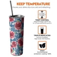 thumbnail image 6 of 20oz Pioneer Flower Floral Print Pattern Skinny Tumblers Stainless Steel Tumbler with Lid and Straw,Vacuum Insulated Double Wall Travel Tumbler Cups with Cleaning Brush for Coffee,Tea, 6 of 6